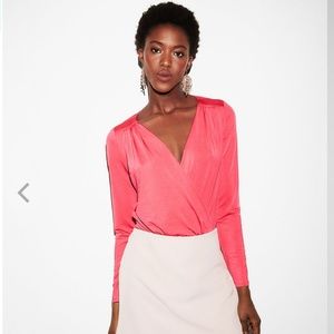 Express Hot Pink Thong Body Suit S-Small